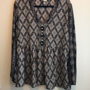 Black and Cream Blouse